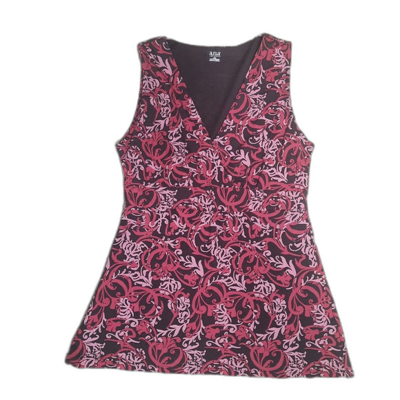 A.N.A Y2K Boho Sleeveless Blouse Pink Brown Vintage Size Medium - Picture 1 of 4
